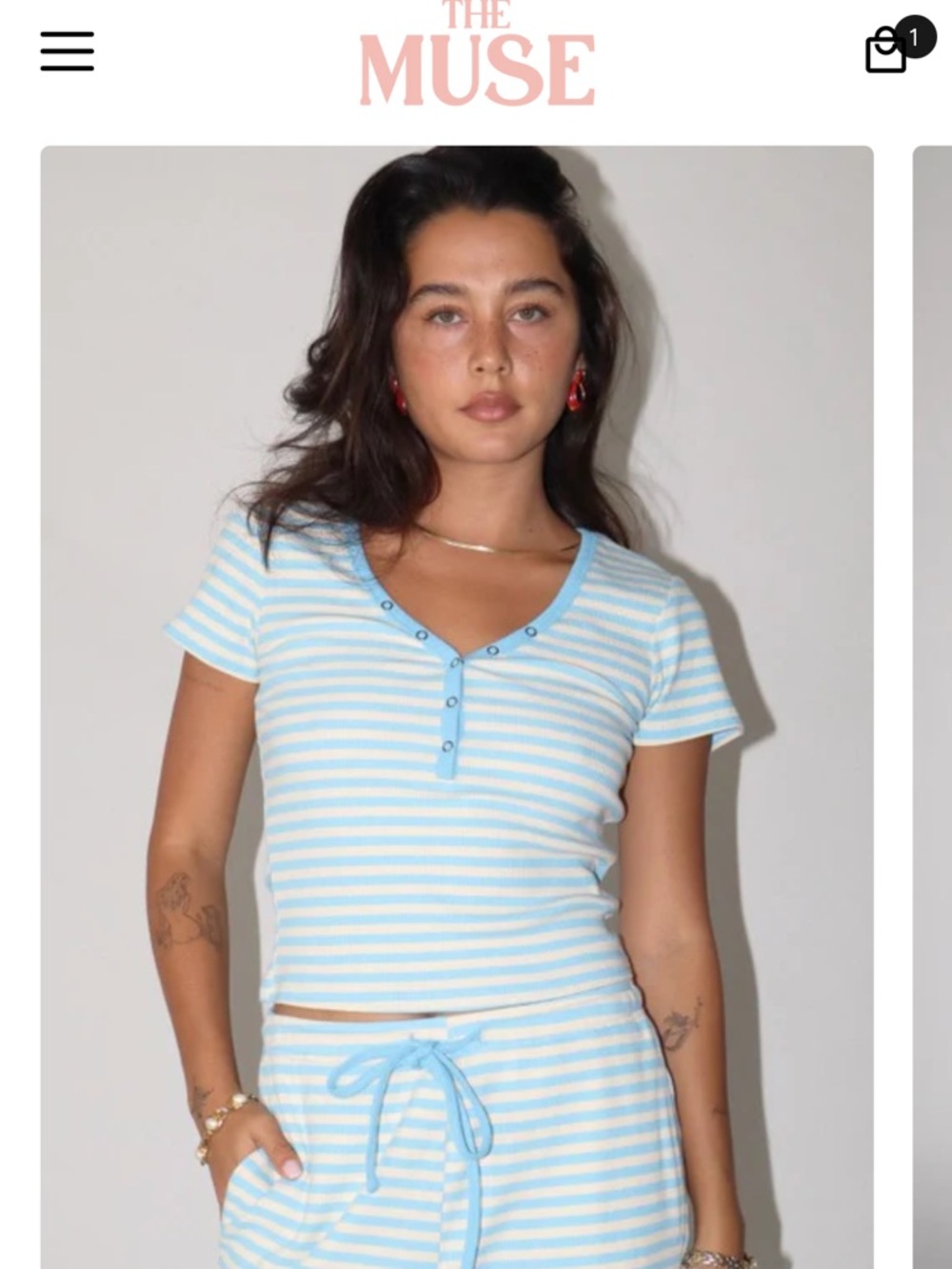 Bailey rose Blue/yellow Ribbed  Set - Picture 5 of 6